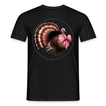 Coquette Bogen Truthahnjagd Jäger Rosa - Männer T-Shirt - Schwarz - Vorne - AI Model Male 178 light (178cm)