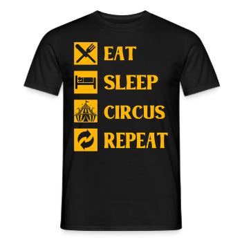 Eat Sleep Circus Repeat - Men's T-Shirt - black - Front - AI Model Male 178 light (178cm)