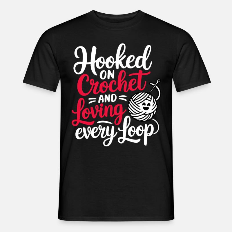 Häkeln - Männer T-Shirt - Schwarz