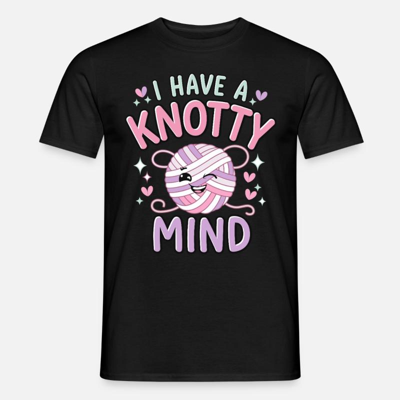 Häkeln - Männer T-Shirt - Schwarz