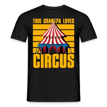 This Grandpa loves Circus - Men's T-Shirt - black - Front - AI Model Male 178 light (178cm)
