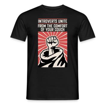Introverts unite - Men's T-Shirt - black - Front - AI Model Male 178 light (178cm)