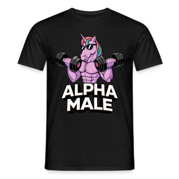 Rainbow Alpha Man Unicorn - Men's T-Shirt - black - Front - AI Model Male 178 light (178cm)
