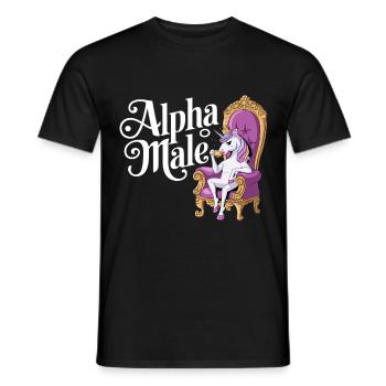 Rainbow Alpha Man Unicorn - Men's T-Shirt - black - Front - AI Model Male 178 light (178cm)