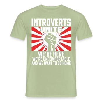 Introvertierte Vereinigen Sich - Männer T-Shirt - Sage - Vorne - AI Model Male 178 light (178cm)