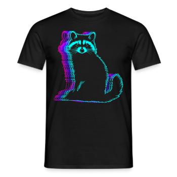 raton laveur rétro Possum Street Cat Vaporwave - T-shirt homme - noir - Devant - AI Model Male 178 light (178cm)