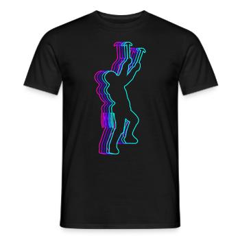 Retro Rock Climbing Rock Climber Bouldering - Men's T-Shirt - black - Front - AI Model Male 178 light (178cm)