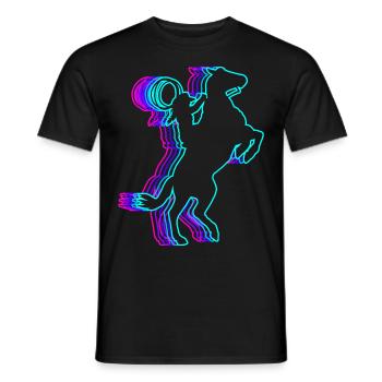 Retro Rodeo Barrel Racer Barrel Racing Vaporwave - Männer T-Shirt - Schwarz - Vorne - AI Model Male 178 light (178cm)