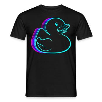 Retro Rubber Duck Ducky Vaporwave - Men's T-Shirt - black - Front - AI Model Male 178 light (178cm)