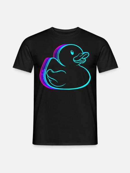Retro Rubber Duck Ducky Vaporwave - Men's T-Shirt - black