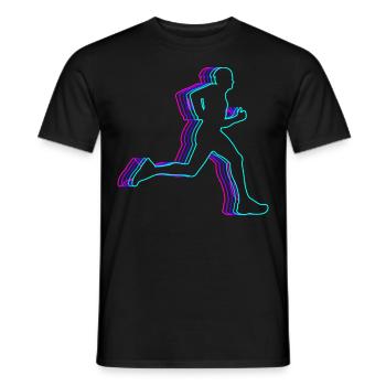 Retro Runner Marathon Running Vaporwave - Men's T-Shirt - black - Front - AI Model Male 178 light (178cm)