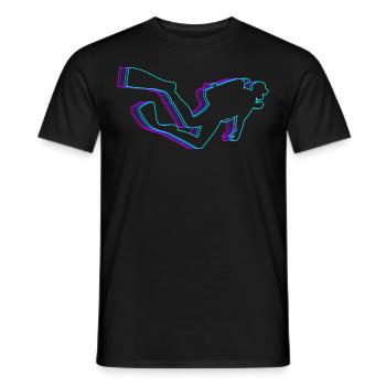 Retro Scuba Tauchen Taucher Vaporwave - Männer T-Shirt - Schwarz - Vorne - AI Model Male 178 light (178cm)