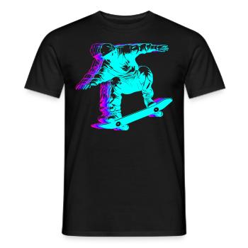 Retro Skateboarding Skateboarder Skateboard - Männer T-Shirt - Schwarz - Vorne - AI Model Male 178 light (178cm)