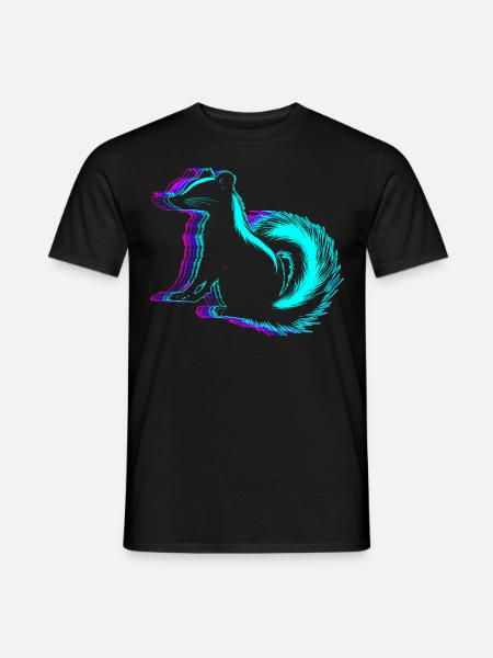 Retro Skunk Animal Vaporwave - Men's T-Shirt - black