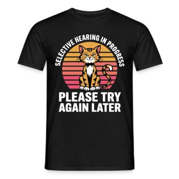 Sarcasm Kitten Cat - Men's T-Shirt - black - Front - AI Model Male 178 light (178cm)