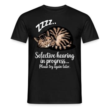Sarcasm Kitten Cat - Men's T-Shirt - black - Front - AI Model Male 178 light (178cm)