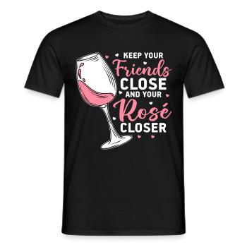 Wein Rosé - Männer T-Shirt - Schwarz - Vorne - AI Model Male 178 light (178cm)