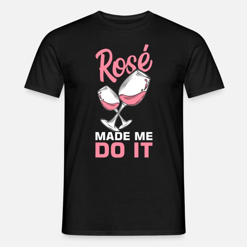 Wein Rosé - Männer T-Shirt - Schwarz