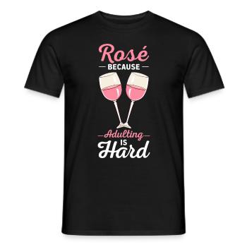 Wein Rosé - Männer T-Shirt - Schwarz - Vorne - AI Model Male 178 light (178cm)