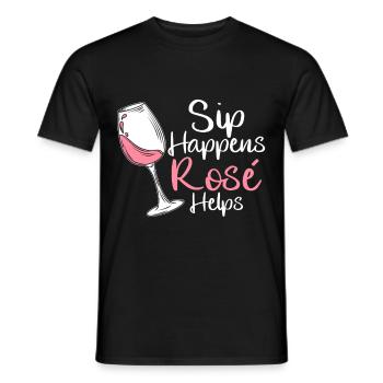 Wein Rosé - Männer T-Shirt - Schwarz - Vorne - AI Model Male 178 light (178cm)