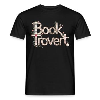 Booktrovert Book Reading - Men's T-Shirt - black - Front - AI Model Male 178 light (178cm)