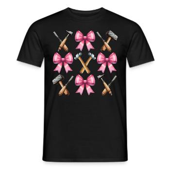 Coquette Bow Sculptor Sculptor Mom Ribbon - Men's T-Shirt - black - Front - AI Model Male 178 light (178cm)