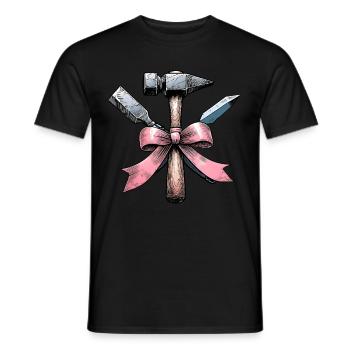 Coquette Bow Sculptor Sculptor Mom Ribbon Pink - Men's T-Shirt - black - Front - AI Model Male 178 light (178cm)