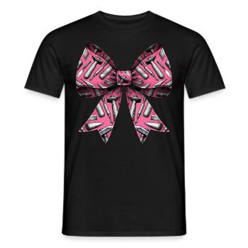 Coquette Bogen Bildhauerei Bildhauer Muster Rosa - Männer T-Shirt - Schwarz - Vorne - AI Model Male 178 light (178cm)