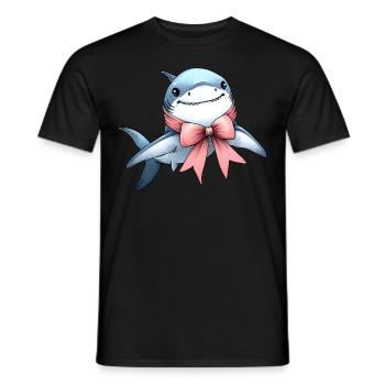 Coquette Arc Requin Mignon Océan Animal Rose - T-shirt homme - noir - Devant - AI Model Male 178 light (178cm)
