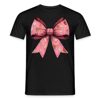 Coquette Bow Sign Language ASL Deaf Teacher - Männer T-Shirt - Schwarz - Vorne - AI Model Male 178 light (178cm)
