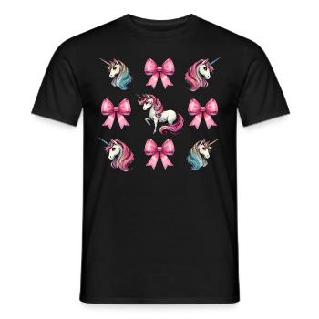 Coquette Bow Unicorn Mothers Day Pink Bow - Men's T-Shirt - black - Front - AI Model Male 178 light (178cm)