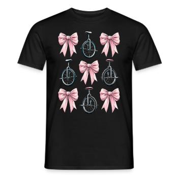 Coquette Bow Unicycling Unicycle Mom Pink - Men's T-Shirt - black - Front - AI Model Male 178 light (178cm)