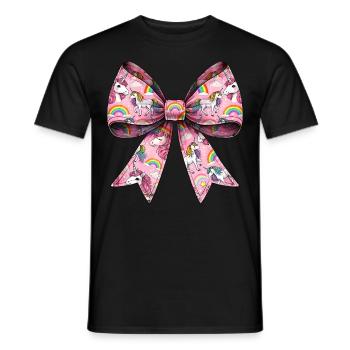 Coquette Bow Unicorn Mother's Day Pattern Pink - Men's T-Shirt - black - Front - AI Model Male 178 light (178cm)