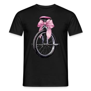 Coquette Bow Unicycling Unicycle Mom Pink - Men's T-Shirt - black - Front - AI Model Male 178 light (178cm)