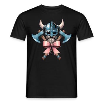 Coquette Bow Viking Norse Mythology Ribbon - Men's T-Shirt - black - Front - AI Model Male 178 light (178cm)