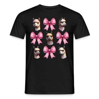 Coquette Bow Alpaca Llama Pink Bow Mom - Men's T-Shirt - black - Front - AI Model Male 178 light (178cm)