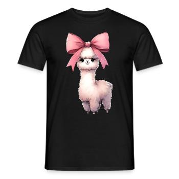 Coquette Bow Alpaca Llama Pink Bow Mom - Men's T-Shirt - black - Front - AI Model Male 178 light (178cm)