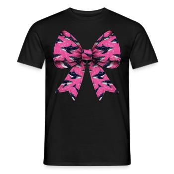 Coquette Schleife Wal Ozean Tiermuster Rosa - Männer T-Shirt - Schwarz - Vorne - AI Model Male 178 light (178cm)