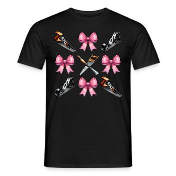 Coquette Bow Woodworking Woodworker - Men's T-Shirt - black - Front - AI Model Male 178 light (178cm)