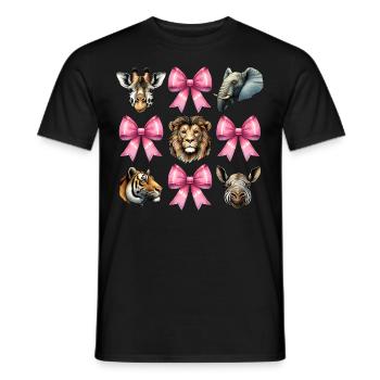 Coquettish Bow Zookeeping Zookeeper Pink Ribbon - Men's T-Shirt - black - Front - AI Model Male 178 light (178cm)