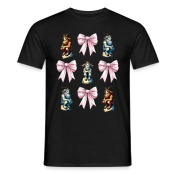 Coquettish Bow Faun Satyrs Goat Men Roman - Men's T-Shirt - black - Front - AI Model Male 178 light (178cm)