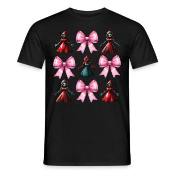 Coquette Bow Flatwoods Monster Cryptid - Men's T-Shirt - black - Front - AI Model Male 178 light (178cm)