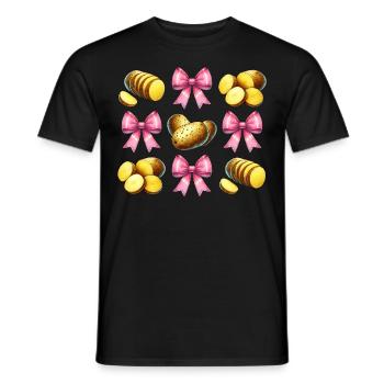 Coquette Bow Potato Potatoes Girl Mom Mothers - Men's T-Shirt - black - Front - AI Model Male 178 light (178cm)