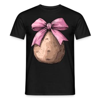 Coquette Bow Potato Potatoes Girl Mom Mothers - Men's T-Shirt - black - Front - AI Model Male 178 light (178cm)