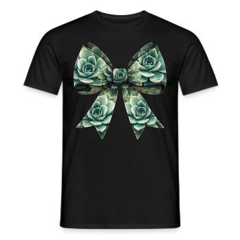 Coquette Bogen Sukkulente Kaktus Druck Pflanze Mom - Männer T-Shirt - Schwarz - Vorne - AI Model Male 178 light (178cm)