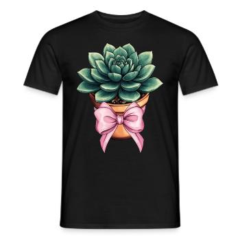 Coquette Bow Sukkulente Kaktus Pflanze Mom - Männer T-Shirt - Schwarz - Vorne - AI Model Male 178 light (178cm)