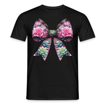 Coquette Bow Succulent Cactus Plant Pattern Mom - Men's T-Shirt - black - Front - AI Model Male 178 light (178cm)