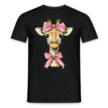 Coquette Bogen Giraffe Mädchen Mama Muttertag rosa - Männer T-Shirt - Schwarz - Vorne - AI Model Male 178 light (178cm)