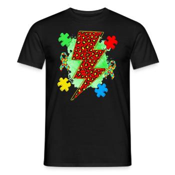 Autism - Men's T-Shirt - black - Front - AI Model Male 178 light (178cm)