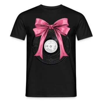 Coquette Bow Vinyl-Schallplattenspieler - Männer T-Shirt - Schwarz - Vorne - AI Model Male 178 light (178cm)